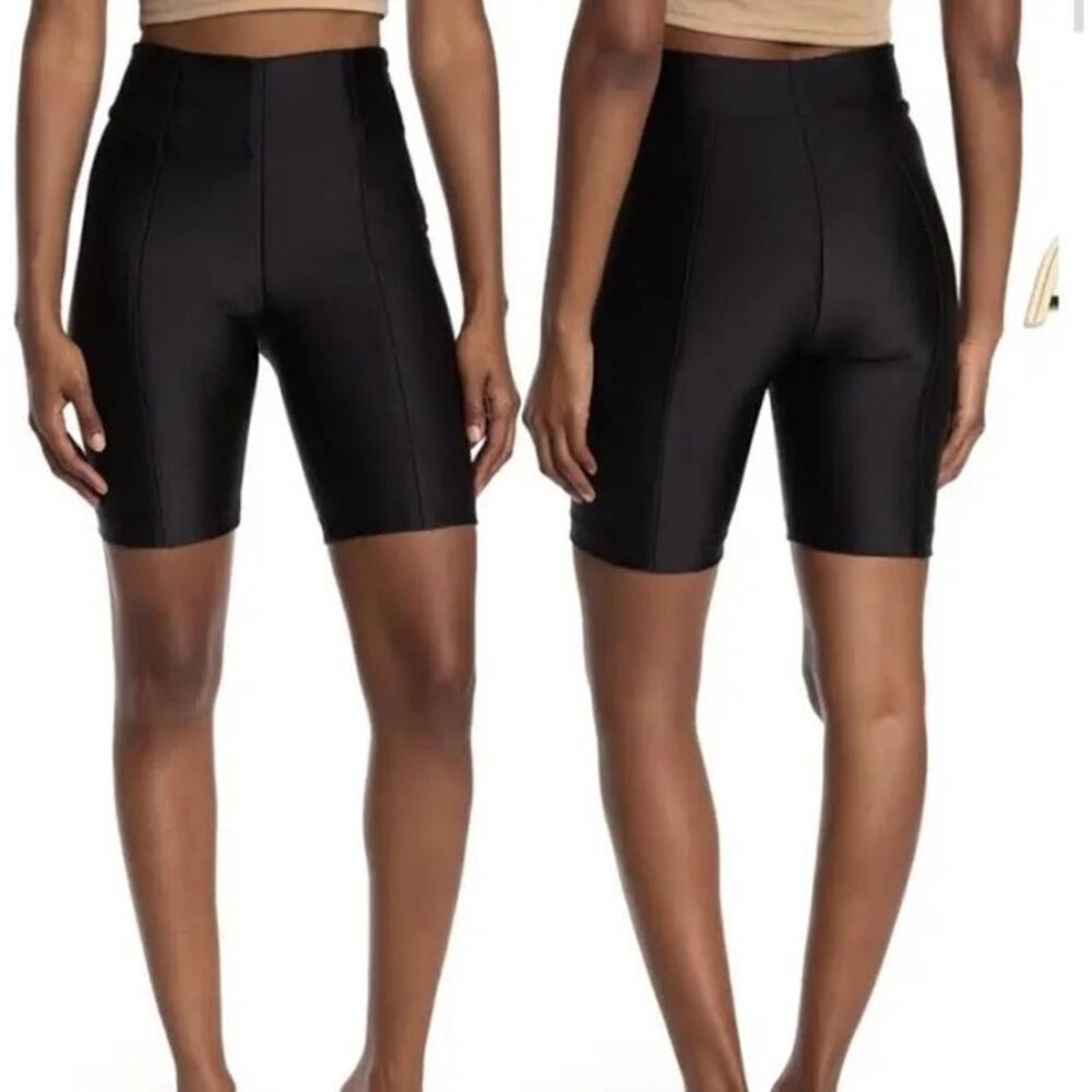 Good American Hi Shine Boss Long shiny Scuba bike shorts 3xl size 6 shorts new